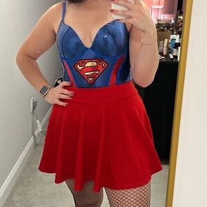 superwoman corset skirt set